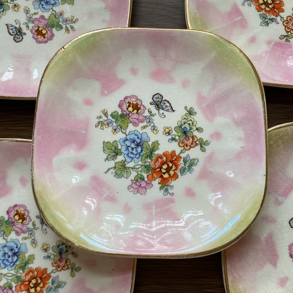 LIMOGES CHINA CO USA 5 Vintage Porcelain China Decorative Small Flowered Plate - Picture 2 of 7